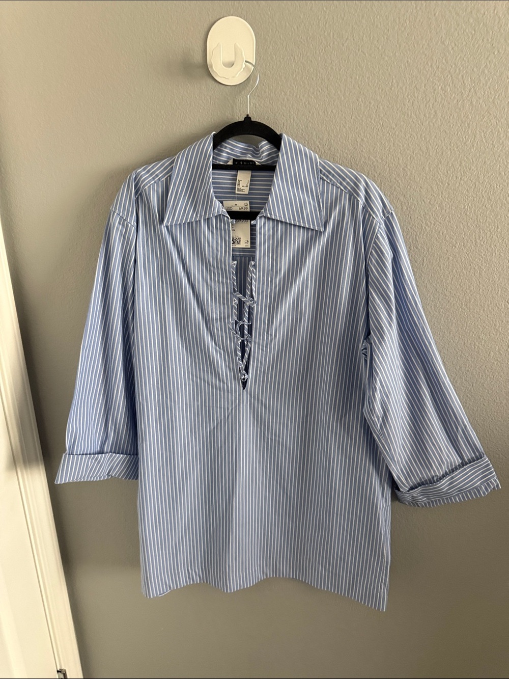 NWT H&M Edition Blue and White Striped Shirt-Dress